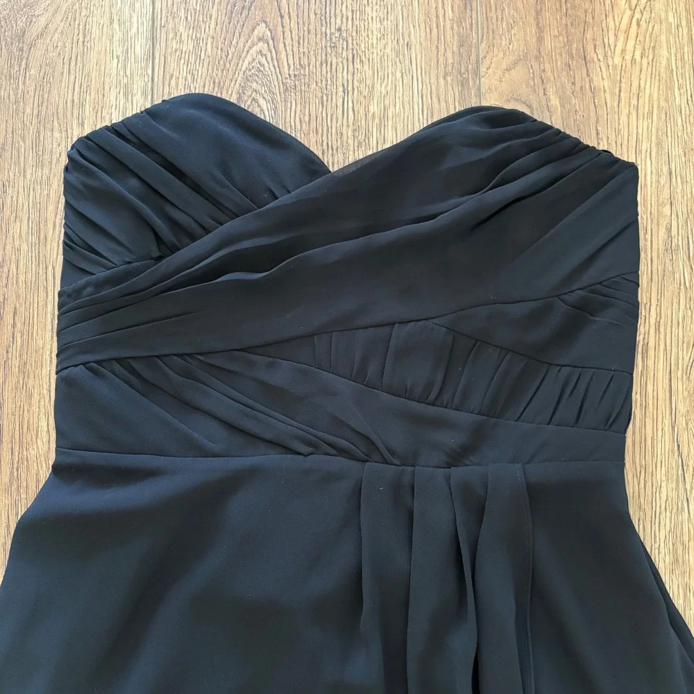 Express Black Strapless Sweetheart ruffle Cocktail Mini Dress Womens Size 10 y2k